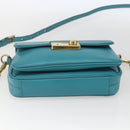 PRADA Hand Bag Safiano leather 2way Light Blue Gold Auth 166296-5