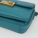 PRADA Hand Bag Safiano leather 2way Light Blue Gold Auth 166296-9