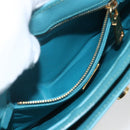 PRADA Hand Bag Safiano leather 2way Light Blue Gold Auth 166296-24
