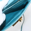 PRADA Hand Bag Safiano leather 2way Light Blue Gold Auth 166296-25