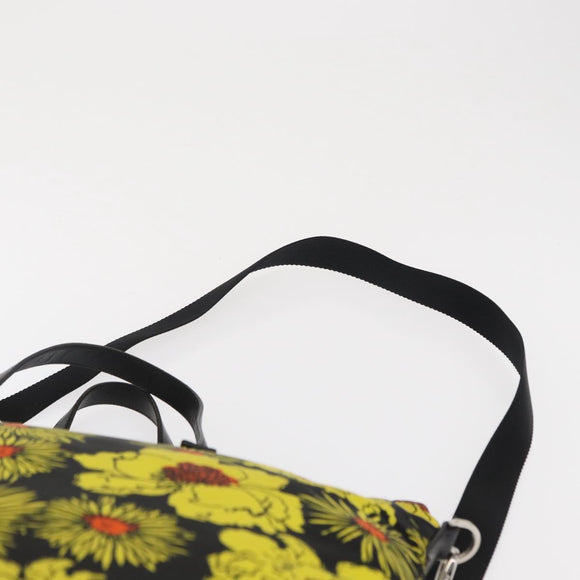 PRADA Tote Bag Nylon 2way Yellow Silver Auth 166303