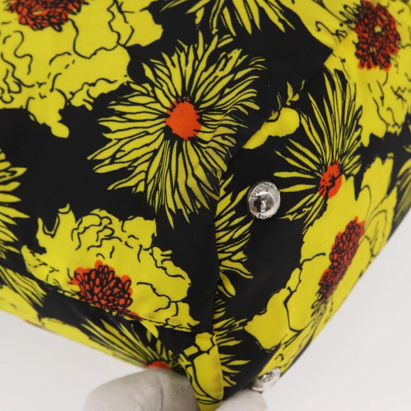 PRADA Tote Bag Nylon 2way Yellow Silver Auth 166303