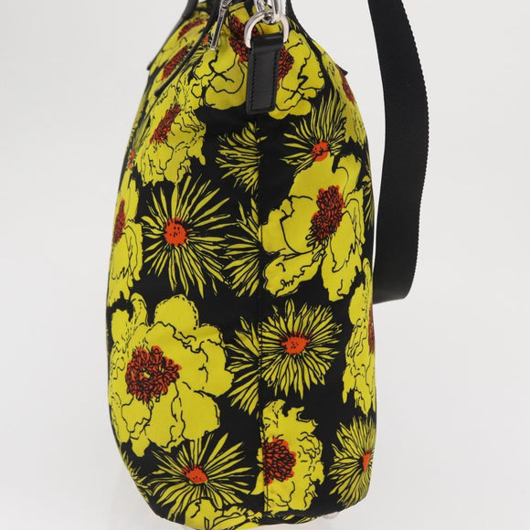 PRADA Tote Bag Nylon 2way Yellow Silver Auth 166303