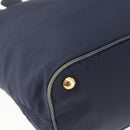 PRADA Tote Bag Nylon Navy Gold Auth 166304-17