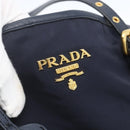 PRADA Tote Bag Nylon Navy Gold Auth 166304-18