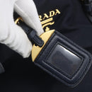 PRADA Tote Bag Nylon Navy Gold Auth 166304-10