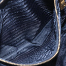 PRADA Tote Bag Nylon Navy Gold Auth 166304-24