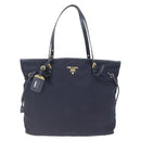 PRADA Tote Bag Nylon Navy Gold Auth 166304-13