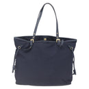 PRADA Tote Bag Nylon Navy Gold Auth 166304-2