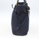 PRADA Tote Bag Nylon Navy Gold Auth 166304-3
