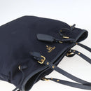 PRADA Tote Bag Nylon Navy Gold Auth 166304-6