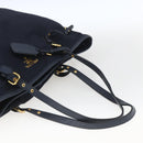 PRADA Tote Bag Nylon Navy Gold Auth 166304-7