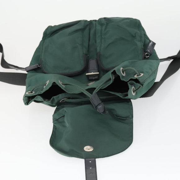 PRADA Rugzak Nylon Groen Zilver Origineel 166306