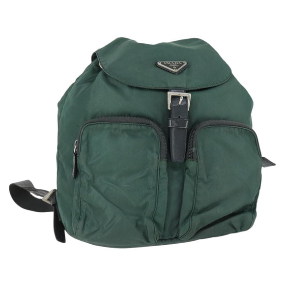 PRADA Rugzak Nylon Groen Zilver Origineel 166306