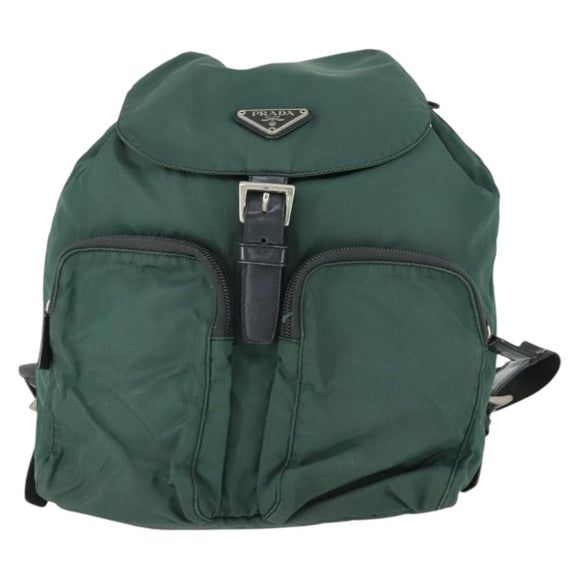 PRADA Rugzak Nylon Groen Zilver Origineel 166306
