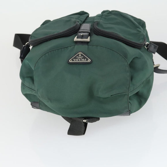 PRADA Rugzak Nylon Groen Zilver Origineel 166306