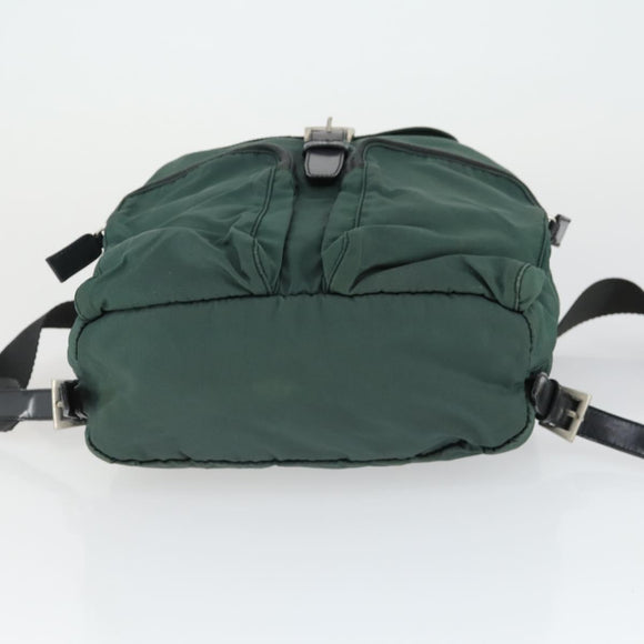 PRADA Rugzak Nylon Groen Zilver Origineel 166306