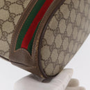 GUCCI GG Supreme Web Sherry Line Bag PVC Beige Gold 164 02 085 Auth 166308-9