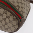 GUCCI GG Supreme Web Sherry Line Bag PVC Beige Gold 164 02 085 Auth 166308-15