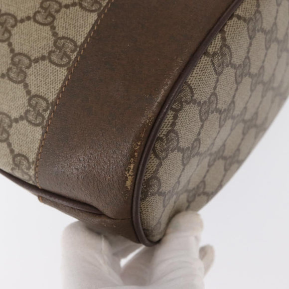 GUCCI GG Supreme Web Sherry Line Bag PVC Beige Gold 164 02 085 Auth 166308