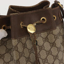 GUCCI GG Supreme Web Sherry Line Bag PVC Beige Gold 164 02 085 Auth 166308-10