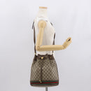 GUCCI GG Supreme Web Sherry Line Bag PVC Beige Gold 164 02 085 Auth 166308-22