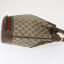 GUCCI GG Supreme Web Sherry Line Bag PVC Beige Gold 164 02 085 Auth 166308-4