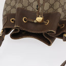 GUCCI GG Supreme Web Sherry Line Bag PVC Beige Gold 164 02 085 Auth 166308-7