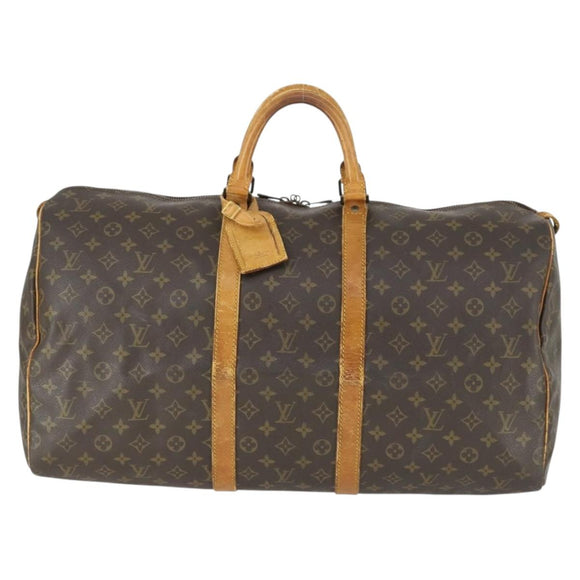 LOUIS VUITTON Monogram Keepall 55 Boston Bag M41424 LV Auth 166310