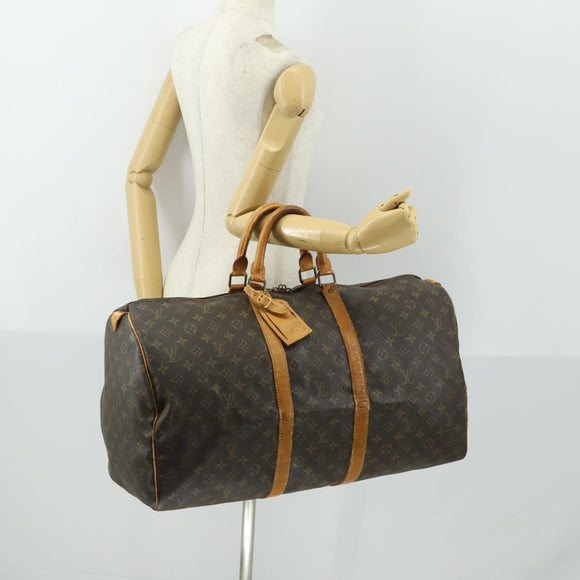 LOUIS VUITTON Monogram Keepall 55 Boston Bag M41424 LV Auth 166310