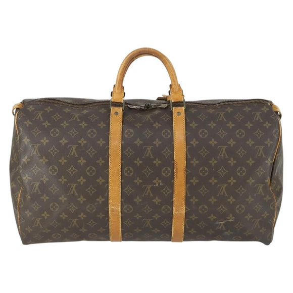 LOUIS VUITTON Monogram Keepall 55 Boston Bag M41424 LV Auth 166310