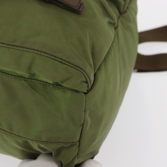 PRADA Backpack Nylon Green Silver Auth 166315