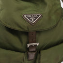 PRADA Backpack Nylon Green Silver Auth 166315-19
