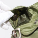 PRADA Backpack Nylon Green Silver Auth 166315-25