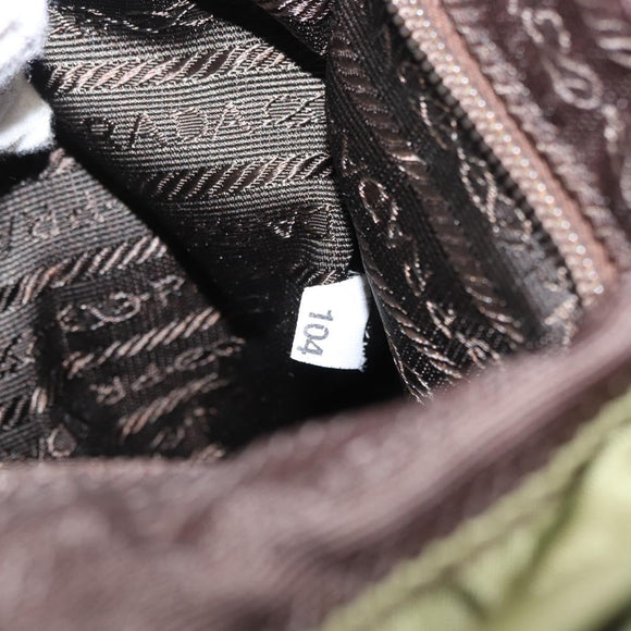 PRADA Backpack Nylon Green Silver Auth 166315
