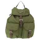 PRADA Backpack Nylon Green Silver Auth 166315-13