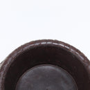 BOTTEGAVENETA Food Bowl And Collar set Dog Leash Leather Brown Auth 166322-17