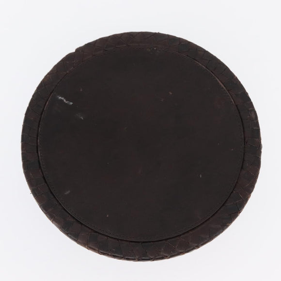 BOTTEGAVENETA Food Bowl And Collar set Dog Leash Leather Brown Auth 166322