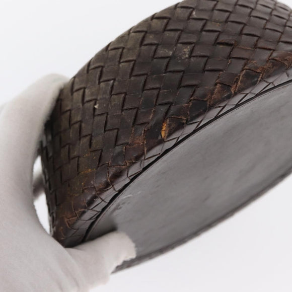 BOTTEGAVENETA Food Bowl And Collar set Dog Leash Leather Brown Auth 166322