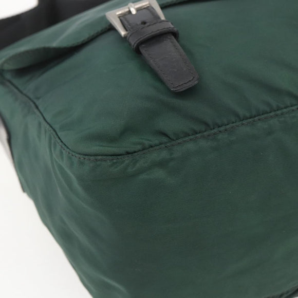PRADA Shoulder Bag Nylon Green Silver Auth 166324
