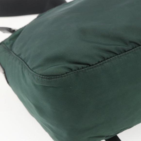 PRADA Shoulder Bag Nylon Green Silver Auth 166324