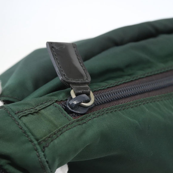 PRADA Shoulder Bag Nylon Green Silver Auth 166324
