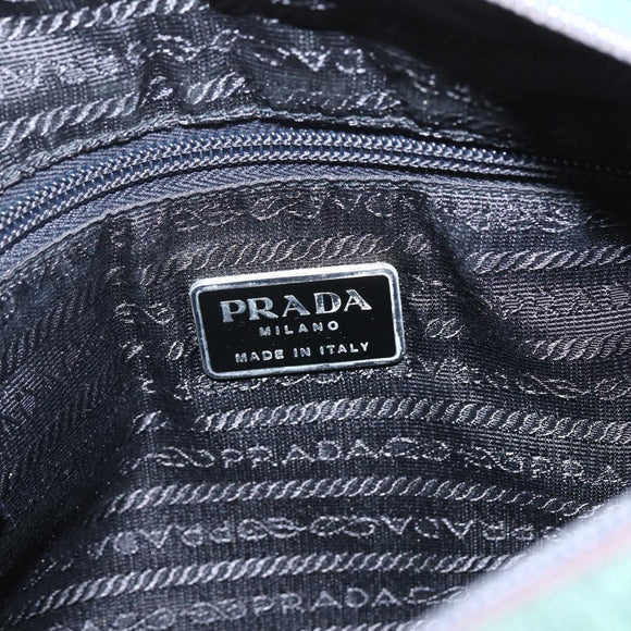 PRADA Shoulder Bag Nylon Green Silver Auth 166324