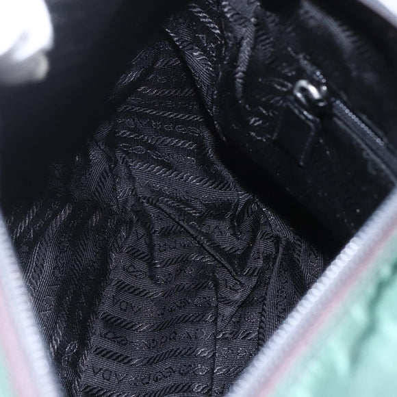 PRADA Shoulder Bag Nylon Green Silver Auth 166324