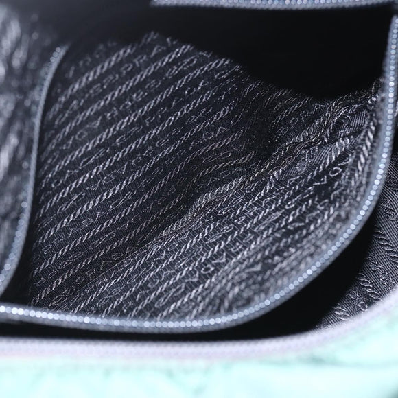 PRADA Shoulder Bag Nylon Green Silver Auth 166324