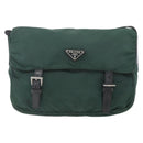 PRADA Shoulder Bag Nylon Green Silver Auth 166324-13