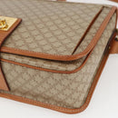 CELINE Macadam Canvas Shoulder Bag PVC Beige Gold Auth 166326-8