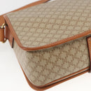 CELINE Macadam Canvas Shoulder Bag PVC Beige Gold Auth 166326-17