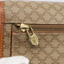 CELINE Macadam Canvas Shoulder Bag PVC Beige Gold Auth 166326-19