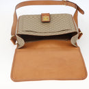 CELINE Macadam Canvas Shoulder Bag PVC Beige Gold Auth 166326-9